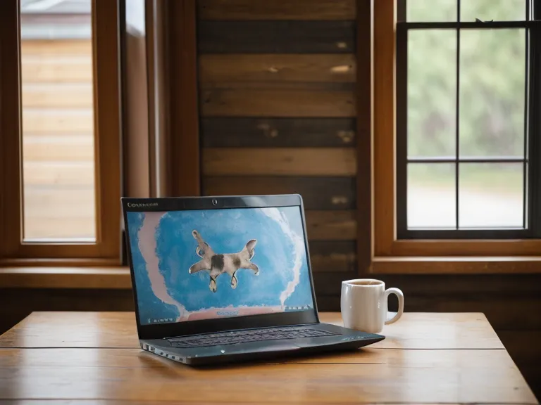 Online Hundekurs Modul auf einem Laptop neben Kaffeetasse und Hundeleckerlis.
