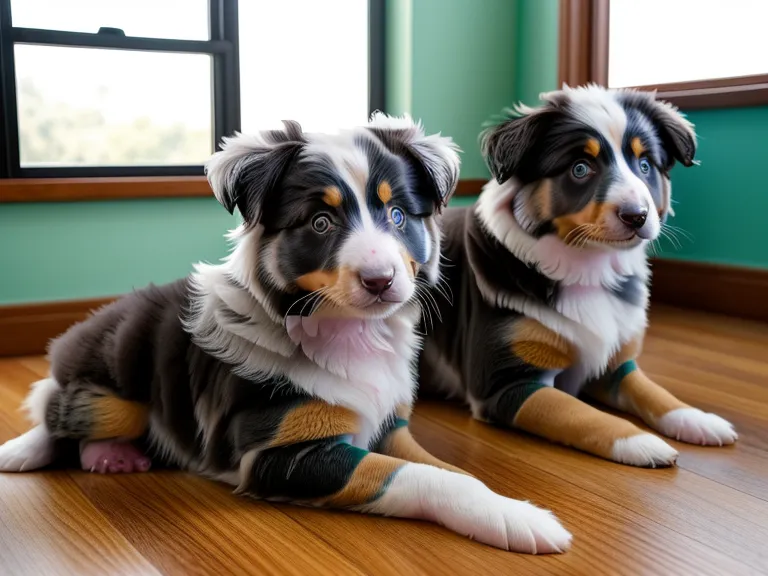 Australian-Shepherd-Training: Welpe schaut nach dem Abbruchsignal aufmerksam zurück