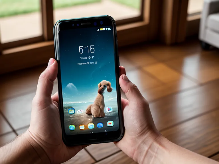 Smartphone-Ansicht eines Online-Welpenkurses waehrend des Trainings