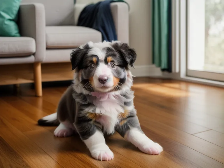 Hundehalterin macht Notizen während der Welpe friedlich zu ihren Füßen schläft