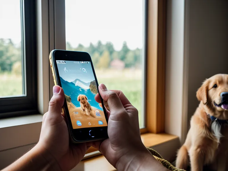 Smartphone zeigt Kursmodule des Traumhundgenerators in einer modernen Wohnung