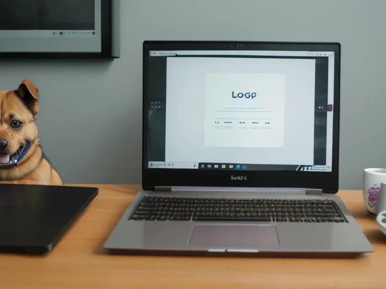 Laptop mit Kursmodulen und Notizen zur Welpenerziehung im Produktmanager-Stil