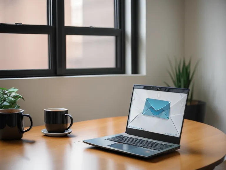 Laptop mit einer Trainings-E-Mail vom Traumhundgenerator auf dem Bildschirm