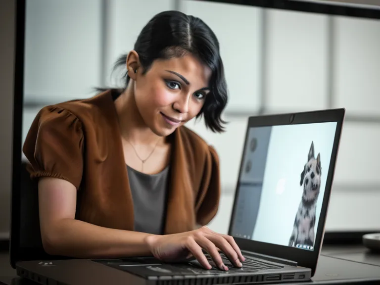 Nahaufnahme eines Laptops mit einem hochauflösenden Video eines Hundetrainings