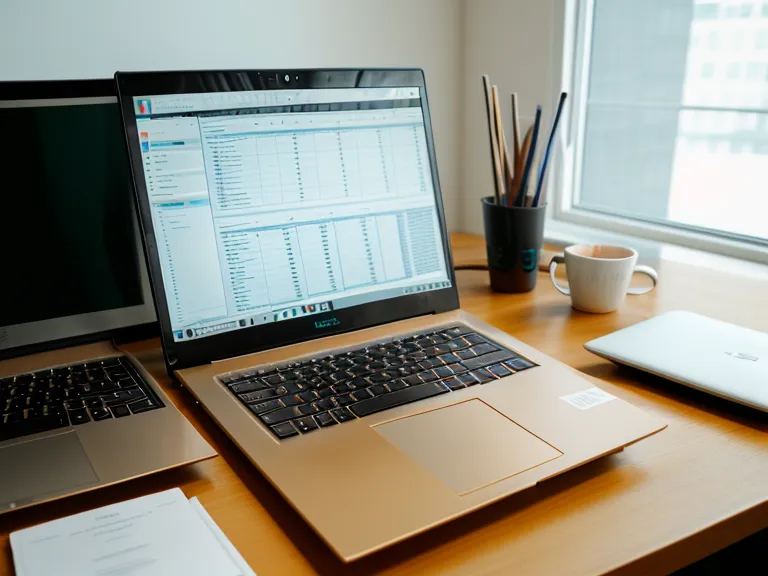 Laptop mit Excel-Tabelle zur Analyse von Welpenkursen