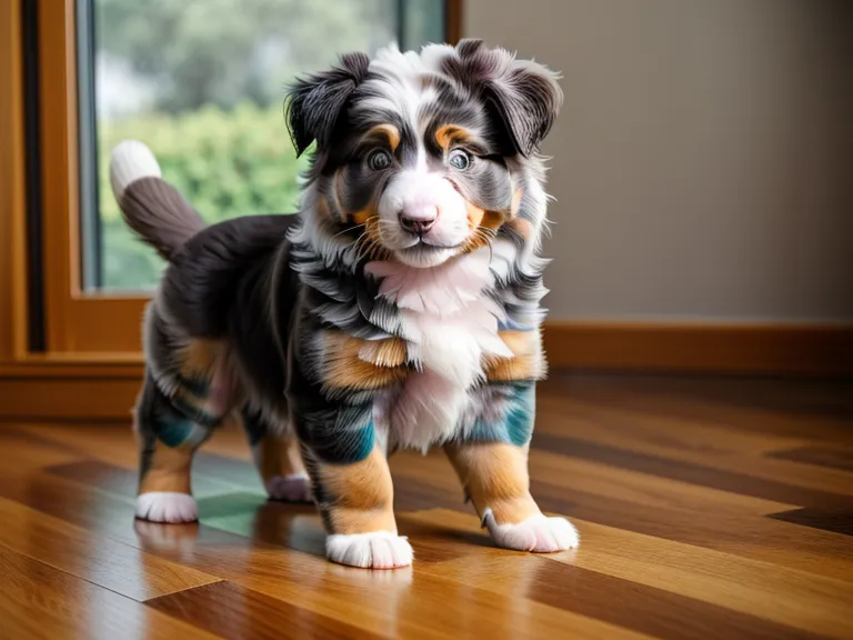 Vorbereitungskurse für Welpen im Vergleich – vier Online-Hundeschule-Programme für die Welpenerziehung eines Aussie-Welpen nebeneinander auf dem Laptop-Bildschirm